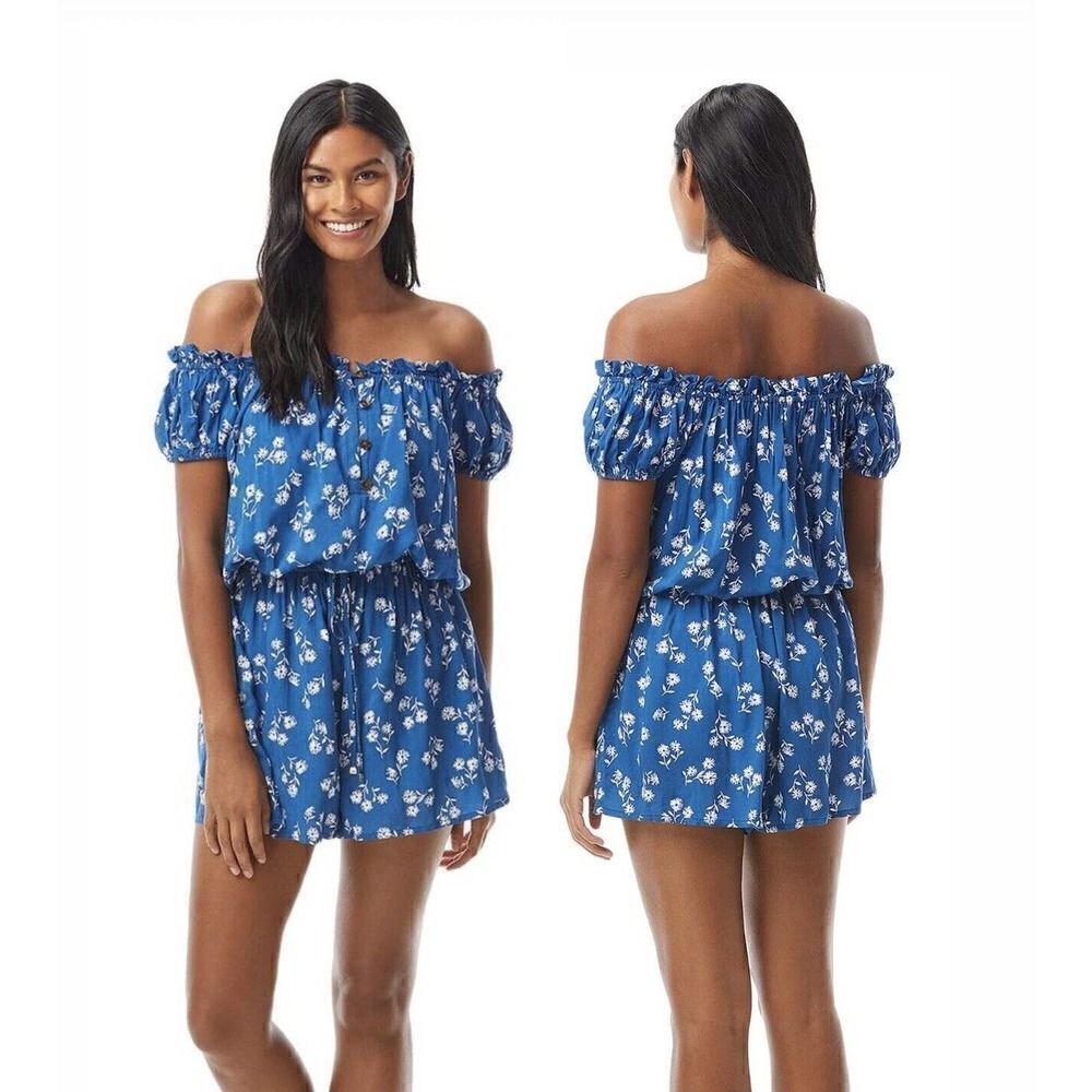 Kate Spade New York Dandelion Floral Off-The-Shoulder Romper SZ Small